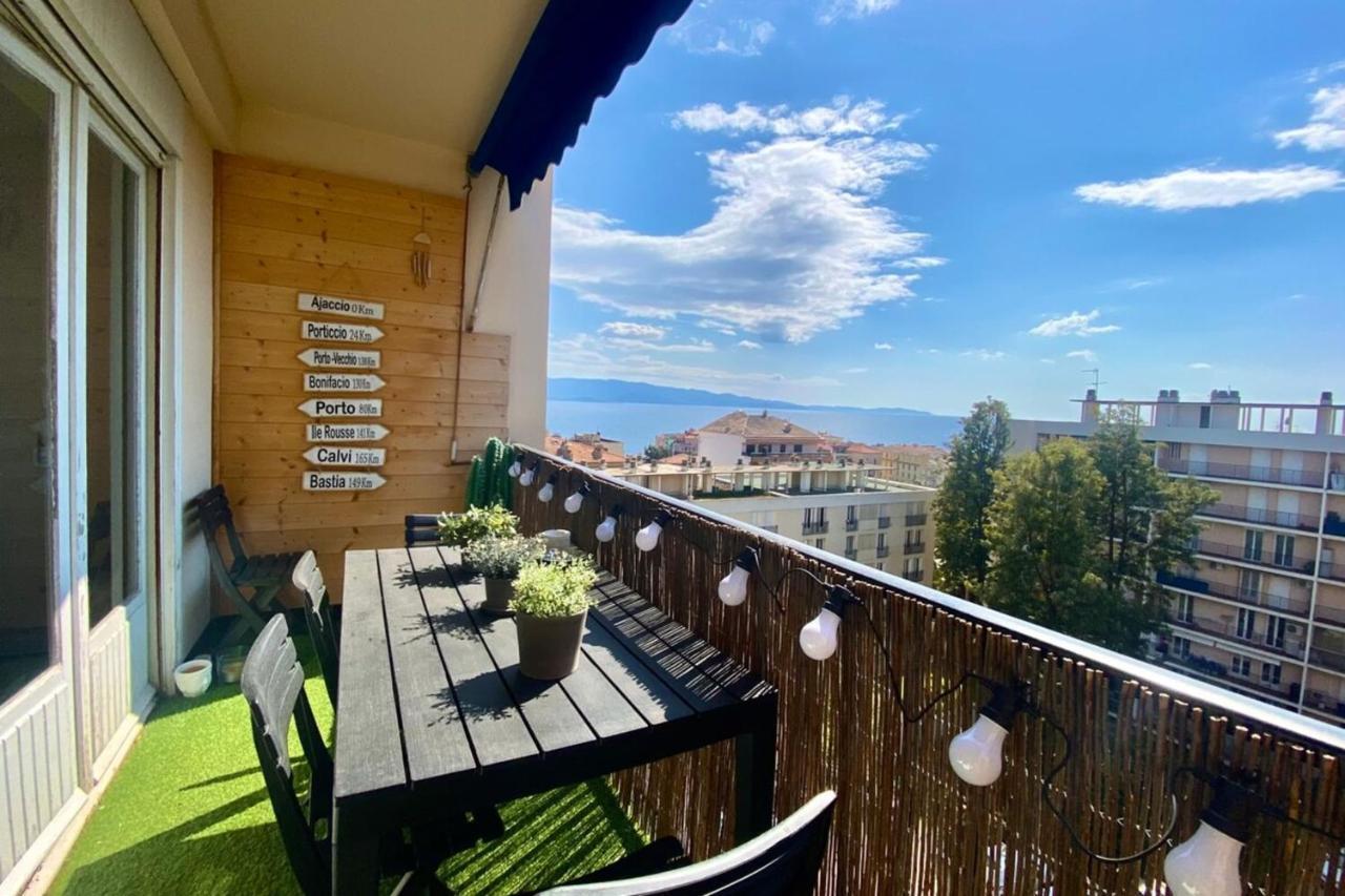 Ferienwohnung Vue Mer Au Carre D'Or De Ajaccio - Parking, Wifi Exterior foto